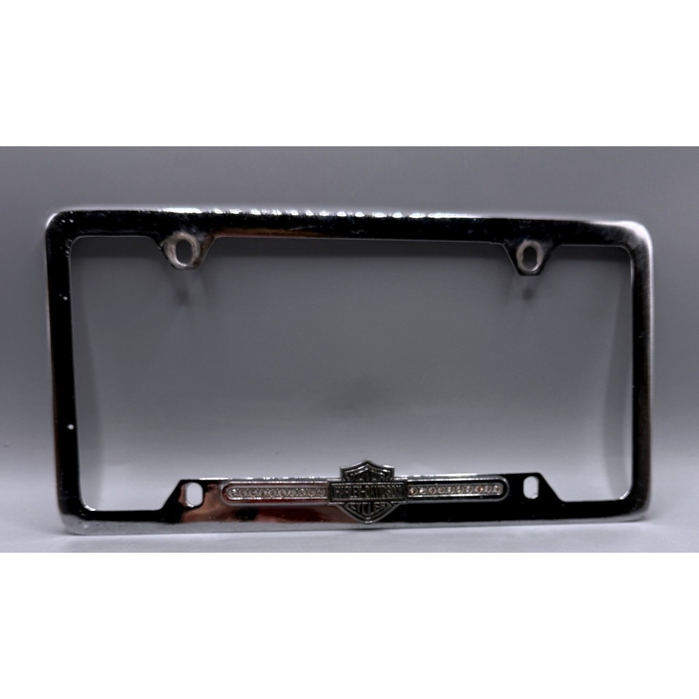 Harley-Davidson Solid Brass Chrome Bling & Shield License Plate Frame LF131